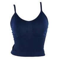 Scelta - Tanktop Backless Atasan Busa Cup Rajut Kamisol Crop Tank Top Sc 1146 Navy