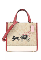 Coach Coach Lunar New Year Dempsey Tote 22 In Signature Canvas With Rabbit And Carriage - Light Brown/Multi