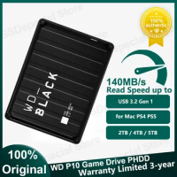 Original Western Digital 2TB 4TB 5TB P10 WD Black Game Drive Compatible With PS4 PS5 Xbox One PC Mac Black 2.5 Mobile Hard Drive