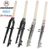 Mosso MD3 Fork MTB Bike rigid Fork for 26/27.5Inch road Bicycle front fork Disc+v Brake fork Straight tube Cycling accessories