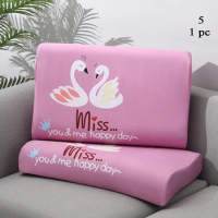 Pillowcase Latex Pillow 30x50cm/40x60cm Adult Children Latex Pillow Case Cover Swan Flowers Nordic Printed Sleeping Pillow Cover