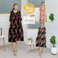 TANIA DREES LENGAN 7/8 MAT RAYON VISCOSE BUMIL FRIENDLY ANTI GERAH Casual Karet Katun Panjang Tangan