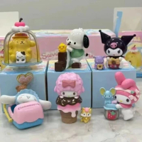 Miniso Sanrio Colorful Food Fun Serie Serie Blind Box Kuromipacha Dog Jade Guigou Girl Birthday Gift Toy Mysterious Surprise Box