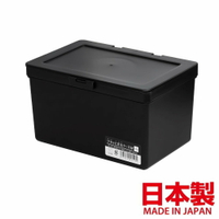 asdfkitty*日本製 SANADA黑色掀蓋收納盒-M-置物盒/整理盒-正版商品