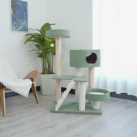 New Design White Big Cat Tree House Tower Post Tower Furniture Large Scratcher Tree Cat Accessories