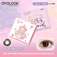 [1 CÄP] Kính áp tròng OVOLOOK mắt - Custom Latte, Màu đen xám xanh dương, lens 6 tháng girls độ cạn 