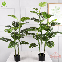 仿真龜背竹 室內客廳裝飾大型假綠植龜背盆栽 人造龜背樹