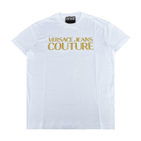 VERSACE JEANS COUTURE金字LOGO純棉短袖T恤(男款/白)