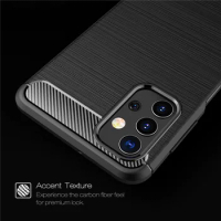 For Fundas Samsung Galaxy A32 Case For Samsung A32 Cover Phone Bumper Shockproof Soft Carbon Fiber Cover For Samsung A32 Capas