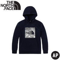 【The North Face】慶祝標誌連帽大學T AP《海軍藍》7W8P/帽T/休閒長袖上衣(悠遊山水)