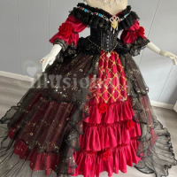 illusional Custom size made Marie Identity V The red lady Marie Cosplay Costume Party Evening dresses female Gorgeous Edition