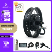 Fatbike 72V3000W Snow Electric Bicycle Conversion Kit 4.0 20”24”26”Tire Wheel Hub Motor Rear Dropout 170mm/190mm