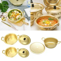 Korean Noodle Pot Hot Shin Ramyun Aluminum for Gas Stoves, Electric Ceramic Stoves, Yellow