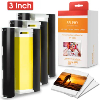 3 Inch Photo Paper Ink for Canon Selphy cp1300 CP1500 Printer KP108IN Photo Printing Paper Work for Selphy CP1200 CP910 CP900