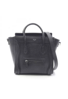 Celine Pre-Loved Celine luggage nano shopper Handbag leather black 2WAY
