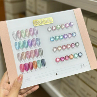 แต่งเล็บ สีเจล New Idea gel Cateye Satin  24 สี พร้อมชาร์จ Idea 24-11