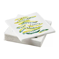 NÄBBFISK 餐巾紙, 具圖案 黃色/綠色, 24x24 公分