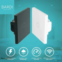 promo Bardi Smart WiFi Touch Switch Saklar - EU 1 Gang - Putih.