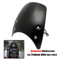 Aluminum Windshield WindScreen Motorcycle Wind Screen Shield Deflector with Bracket Fit For Trident 660 Trident660 2021