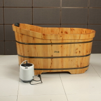 加熱恒溫木桶浴桶成人熏蒸桶汗蒸家用成人木質浴缸洗泡澡桶 沐浴盆
