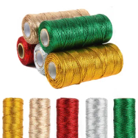 100M Gold Silver Macrame Cord Rope String Twine Ribbon Bows Crafts DIY Gift Wrap Sewing Twisted Thread Home Textile Decor 1.5mm