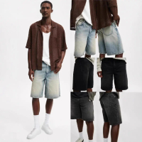 Quần Short Denim Nam, Dài Trung Bình Phong Cách Mới, Chất Liệu Denim
