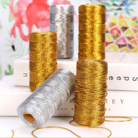 1.5mm 100M Gold Silver Macrame Cord Rope String for Sewing DIY Rope Ribbon Crafts Twine Twisted Thread Christmas Home Decoration