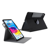 【Pipetto】2025 iPad 11吋 A16 /10代 10.9吋 Rotating Folio 可旋轉側翻皮套 - 黑色(iPad 11/10代)