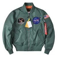 New Alpha Martin Autumn Flight Bomber Pilot Jacket Apollo Commemorative Edition Men Military Tactical Jacket Loose Baseball Coat