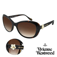 【Vivienne Westwood】英國薇薇安魏斯伍德復古小花星球太陽眼鏡(琥珀 AN802M02)
