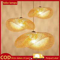 Lampu Gantung Restoran Plafon untuk Area Makan Kap Lampu Rotan Gantung Hiasan Cafe, Rumah, Hotel