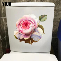 YOJA 21.7X20CM Creative Watercolor Flower Home Bedroom Wall Sticker Decal Fashion Toilet WC Decor T1-1404