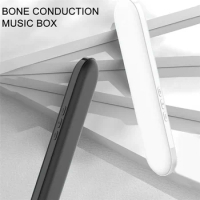 Bone Conduction Music Box Portable Kids MP3 Wireless Bluetooth 5.0 Stereo B Speaker Under Pillow Improve Sleep(White)