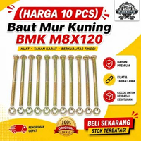 (HARGA 10 PCS) Baut Mur Kuning BMK M8 M8 X 120