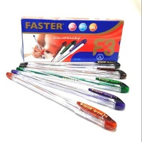 3 pack PULPEN FASTER F3 0.5mm isi 12 pcs/pack Tinta HITAM Ball Point semi gel bolpoin cair dengan wa