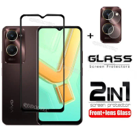 ฟิล์มกันรอย VIVO Y28S 5G, 2 in 1, ปกเต็ม, กาวเต็ม, ฟิล์มกระจกนิรภัย, พร้อมการป้องกันฟิล์มกล้อง, ป้อง