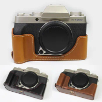 Genuine Real Leather Half Case Grip for Fujifilm Fuji X-T100 X-T200 Camera