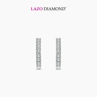 LAZO DIAMOND Pavé Diamond Hoop Earrings in 9k White Gold (D18)