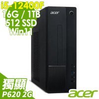 【Acer 宏碁】i5繪圖P620電腦(AXC-1750/i5-12400F/P620_2G/16G/512G SSD+1TB HDD/W11)