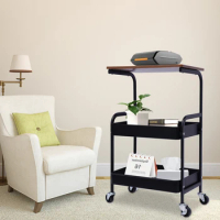 Mobile Printer Stand, 3 Tier Small Printer Table for Home Office Small Space, Multipurpose White Rolling Cart with Wheel