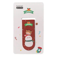 Kids Christmas Book Marker Waterproof Snowmen Bear Books Markers For Reading Writing Cute Magnetic Page Clips Snowman Bookmark