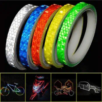 8meters Bicycle Wheels Reflect MTB Bike Reflective Sticker Strip Tape For Cycling Warning Safety Bicycle Wheel Decor