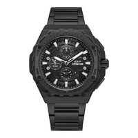 Expedition Chronograph E 6824 MC Jam Tangan Pria Black Stainless Steel Strap + Extra Strap Black