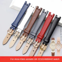 Genuine Leather Durable Waterproof Watch Band Women for Anne Klein AK 2156 2157 Ak2618rgbk Replace Original Watch Strap