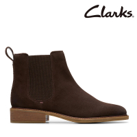 【Clarks】女靴 Cologne Arlo2百搭實穿後提帶設計切爾西靴 短靴 短筒靴(CLF78749B)