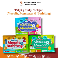 Paket 3 Buku Anak Belajar Menulis, Membaca, dan Berhitung Angka, Kata, dan Hijaiyah Pertamaku