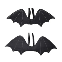 Unisex Strap-On Gothic Black Bat Wings Dragon Halloween Costume Accessories with Elastic Straps Black for Children Adult