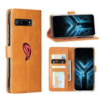 Wallet Case For Asus Rog Phone 3 PU Leather Flip Wallet Case Card Slots Shockproof Flip Shell Cover Case Phone Accessories