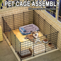 Dog Fence 35*35CM DIY Pet Fence With Door Dog Cage Puppy Cat Rabbit Fence For Dog Pet Metal Kennel