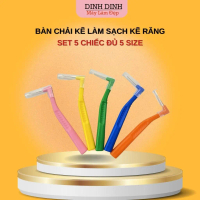 Bàn chải kẽ Combo 5 chiếc mix đủ 5 size, chải kẽ răng Korona cho răng niềng, vệ sinh kẽ răng, chân r